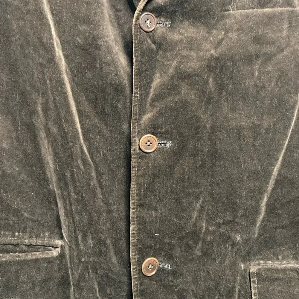 j crew men velvet velour sport coat blazer large brown 3 button